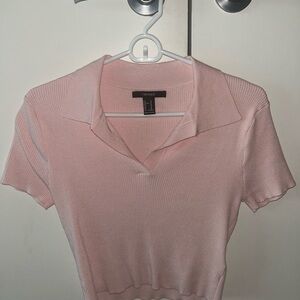 Forever 21 Pink Collard Women's Top